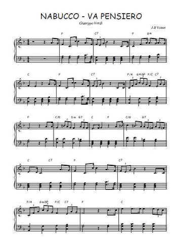 Téléchargez l'arrangement pour piano de la partition de Va pensiero en PDF
